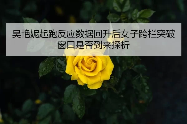 吴艳妮起跑反应数据回升后女子跨栏突破窗口是否到来探析